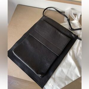 Black  Genuine Leather Italian Crossbody Bag 
New Without Tags